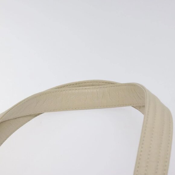 Salvatore Ferragamo Gancini Shoulder Bag Leather White Silver Auth - Picture 5 of 16